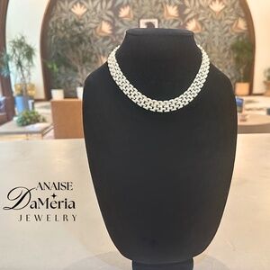 Stunning Woven Heavy Gold Etruscan Vintage Mid-Century Necklace